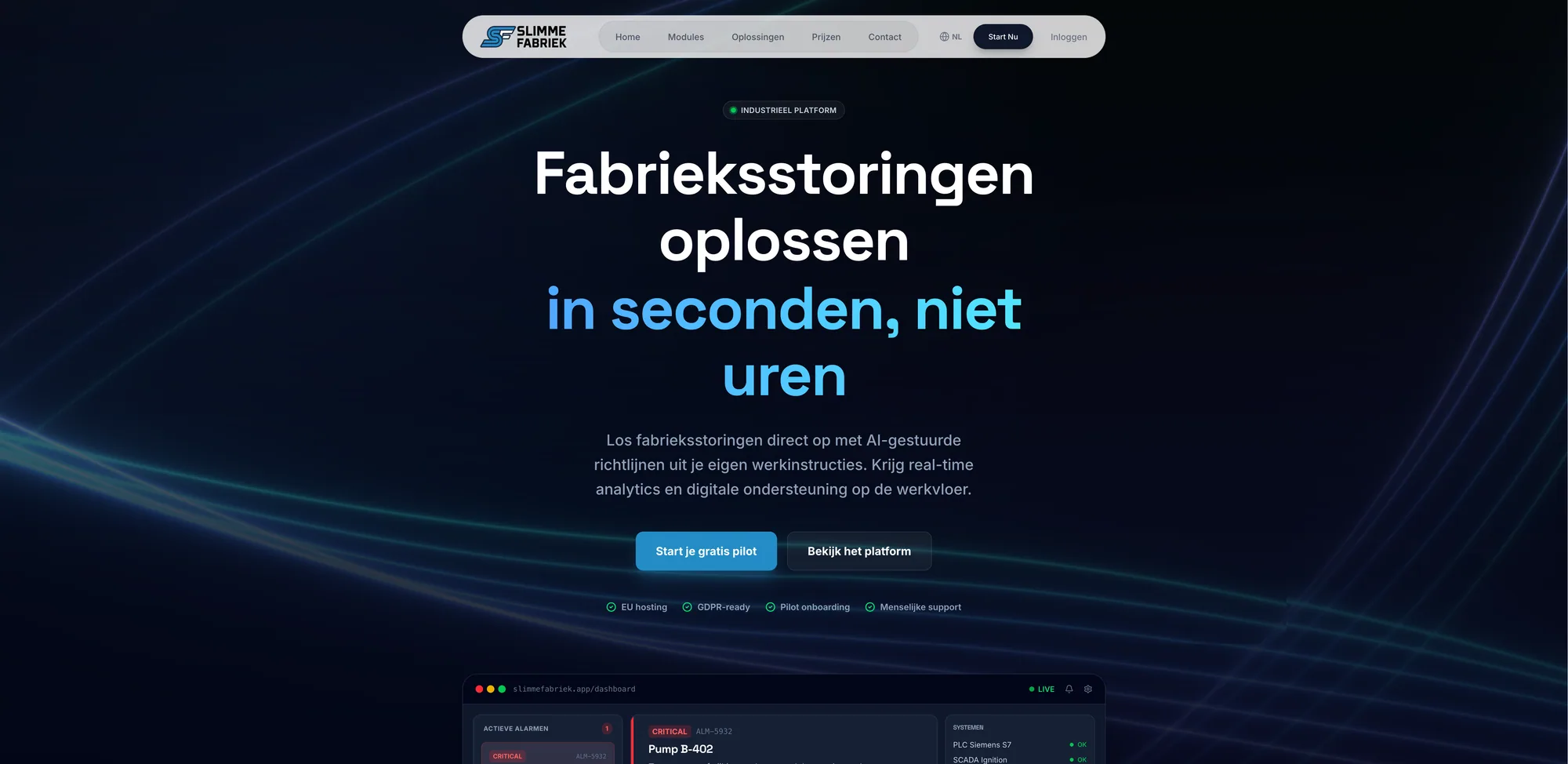 Slimme Fabriek, actuele projectweergave